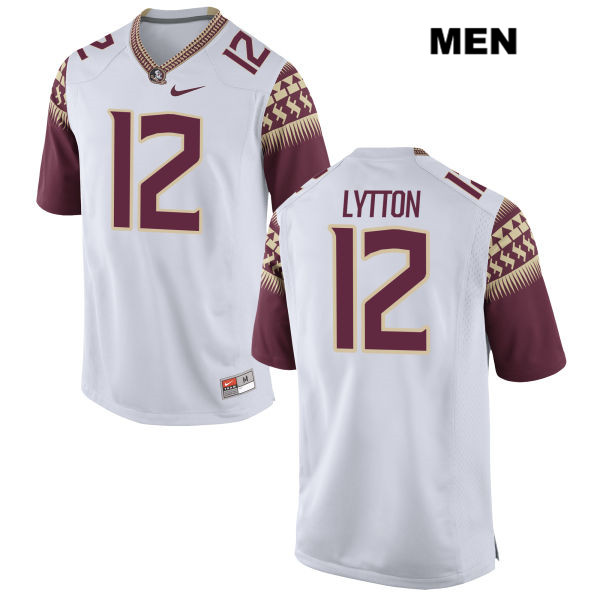 Men's NCAA Nike Florida State Seminoles #12 A.J. Lytton College White Stitched Authentic Football Jersey IWI5469BS